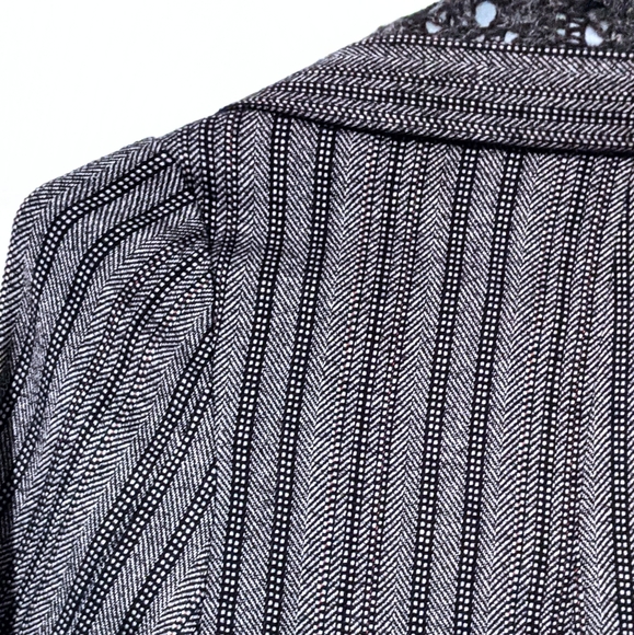 Dagg & Stacey Grey, Blue Belted Flattering Lined Pinstriped Blazer. XXS - Picture 5 of 16